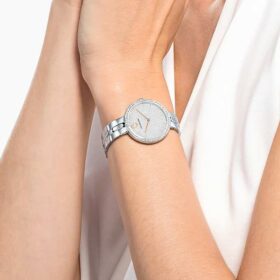 Orologio Cosmopolitan Swiss Made, bracciale in metallo, color argento, acciaio inossidabile