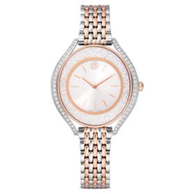 Orologio Crystalline Aura Swiss Made, bracciale in metallo, tonalità oro rosa, finitura in metalli misti
