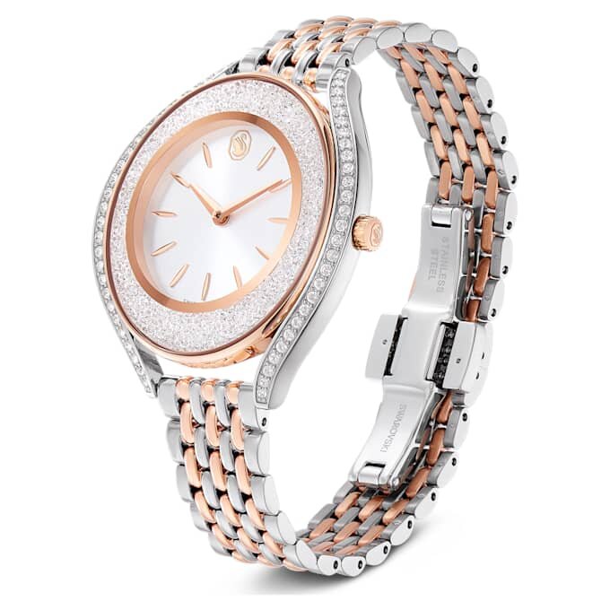 Orologio Crystalline Aura Swiss Made, bracciale in metallo, tonalità oro rosa, finitura in metalli misti Orologio Crystalline Aura Swiss Made, bracciale in metallo, tonalità oro rosa, finitura in metalli misti