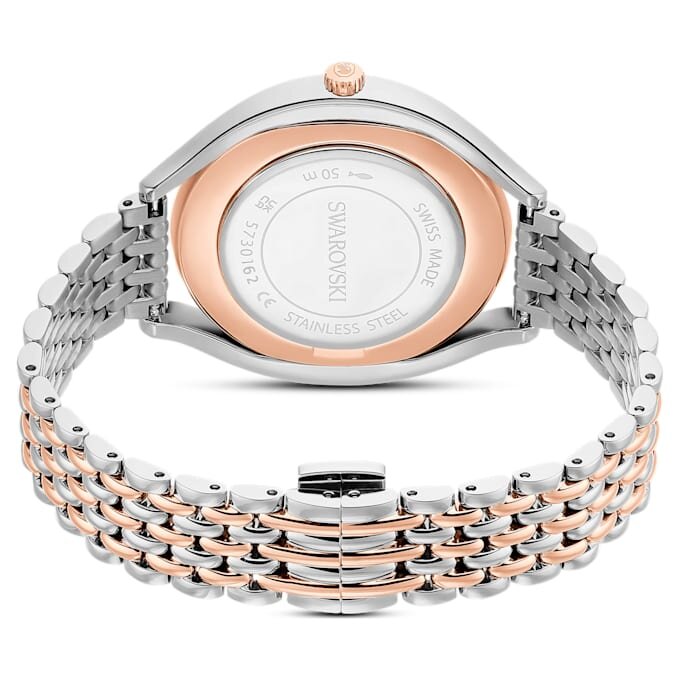 Orologio Crystalline Aura Swiss Made, bracciale in metallo, tonalità oro rosa, finitura in metalli misti Orologio Crystalline Aura Swiss Made, bracciale in metallo, tonalità oro rosa, finitura in metalli misti
