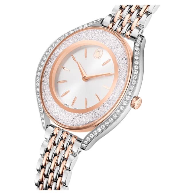 Orologio Crystalline Aura Swiss Made, bracciale in metallo, tonalità oro rosa, finitura in metalli misti Orologio Crystalline Aura Swiss Made, bracciale in metallo, tonalità oro rosa, finitura in metalli misti