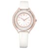 Orologio Crystalline Aura Swiss Made, cinturino in pelle, bianco, finitura color oro rosa Orologio Crystalline Aura Swiss Made, cinturino in pelle, bianco, finitura color oro rosa