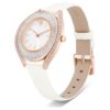 Orologio Crystalline Aura Swiss Made, cinturino in pelle, bianco, finitura color oro rosa Orologio Crystalline Aura Swiss Made, cinturino in pelle, bianco, finitura color oro rosa