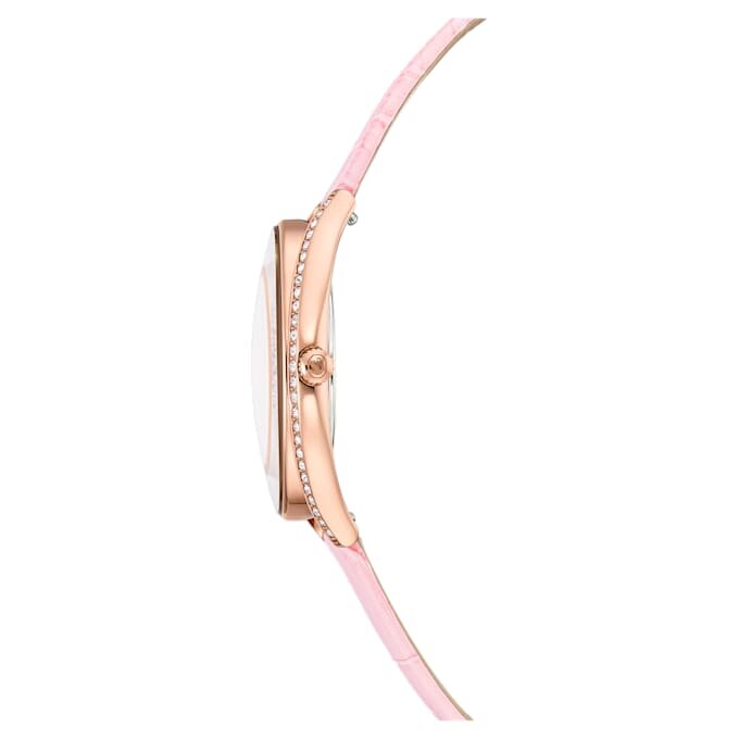Orologio Crystalline Aura Swiss Made, cinturino in pelle, rosa, finitura color oro rosa Orologio Crystalline Aura Swiss Made, cinturino in pelle, rosa, finitura color oro rosa