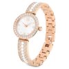 Orologio da polso Matrix Pearl Swiss Made, bracciale con cristalli, bianco, finitura color oro rosa