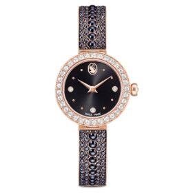Orologio da polso Matrix Pearl Swiss Made, bracciale con cristalli, nero, finitura color oro rosa Orologio da polso Matrix Pearl Swiss Made, bracciale con cristalli, nero, finitura color oro rosa