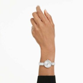 Orologio da polso Matrix Pearl Swiss Made, bracciale in cristallo, bianco, acciaio inossidabile