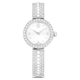 Orologio da polso Matrix Pearl Swiss Made, bracciale in cristallo, bianco, acciaio inossidabile