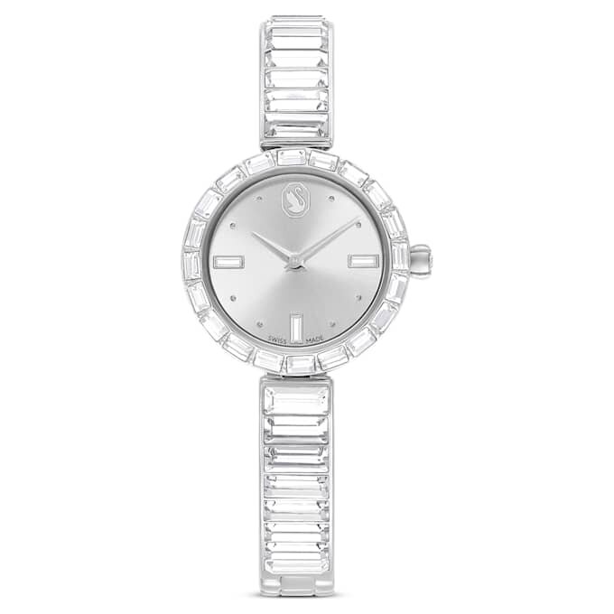 Orologio da polso Matrix Swiss Made, bracciale con cristalli, bianco, acciaio inossidabile Orologio da polso Matrix Swiss Made, bracciale con cristalli, bianco, acciaio inossidabile