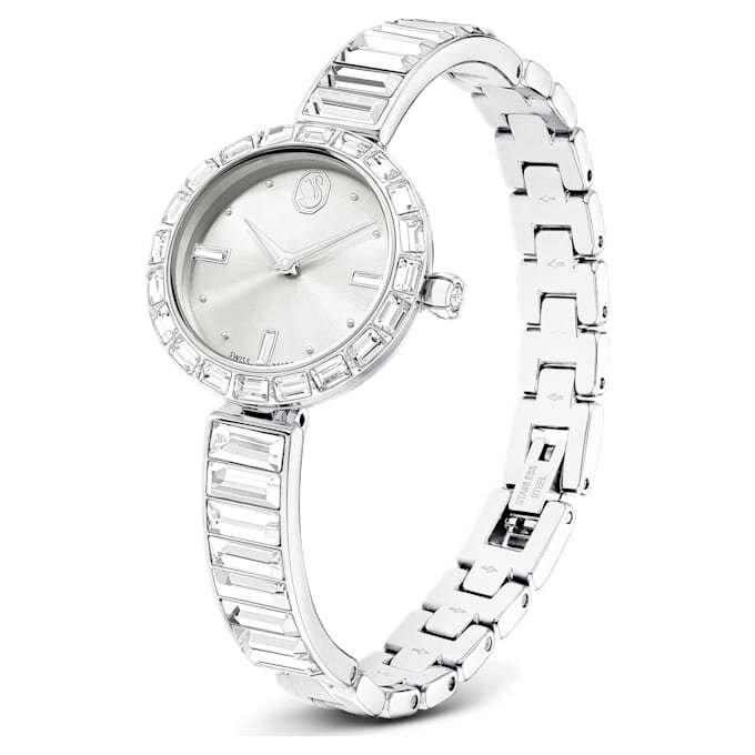 Orologio da polso Matrix Swiss Made, bracciale con cristalli, bianco, acciaio inossidabile Orologio da polso Matrix Swiss Made, bracciale con cristalli, bianco, acciaio inossidabile