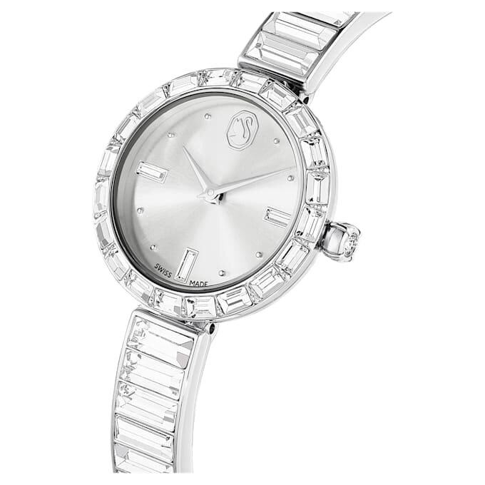 Orologio da polso Matrix Swiss Made, bracciale con cristalli, bianco, acciaio inossidabile Orologio da polso Matrix Swiss Made, bracciale con cristalli, bianco, acciaio inossidabile