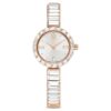 Orologio da polso Matrix Swiss Made, bracciale con cristalli, bianco, finitura color oro rosa