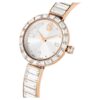 Orologio da polso Matrix Swiss Made, bracciale con cristalli, bianco, finitura color oro rosa