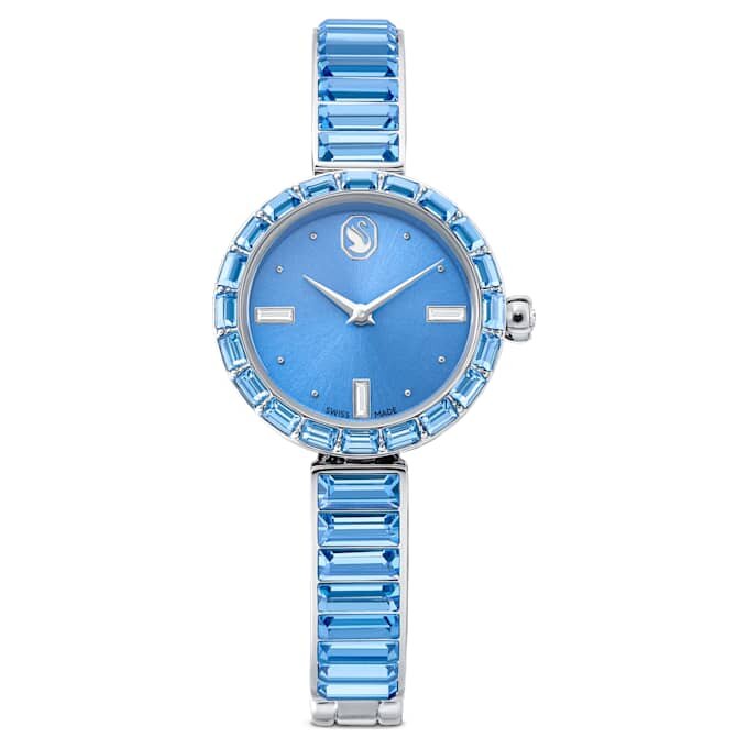 Orologio da polso Matrix Swiss Made, bracciale con cristalli, blu, acciaio inossidabile Orologio da polso Matrix Swiss Made, bracciale con cristalli, blu, acciaio inossidabile