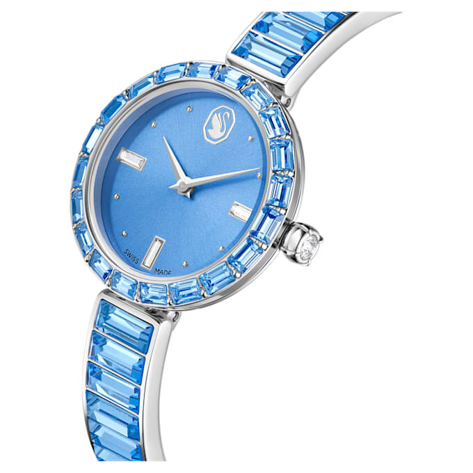 Orologio da polso Matrix Swiss Made, bracciale con cristalli, blu, acciaio inossidabile Orologio da polso Matrix Swiss Made, bracciale con cristalli, blu, acciaio inossidabile
