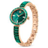 Orologio da polso Matrix Swiss Made, bracciale con cristalli, verde, finitura color oro champagne