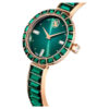 Orologio da polso Matrix Swiss Made, bracciale con cristalli, verde, finitura color oro champagne