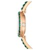 Orologio da polso Matrix Swiss Made, bracciale con cristalli, verde, finitura color oro champagne