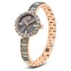 Orologio da polso Matrix Swiss Made, bracciale in cristalli, grigio, finitura color oro rosa