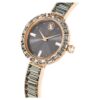 Orologio da polso Matrix Swiss Made, bracciale in cristalli, grigio, finitura color oro rosa