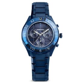 Orologio Dextera Chrono 39 mm, Swiss Made, bracciale in metallo, blu, finitura blu