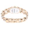 Orologio Dextera con catena Swiss Made, bracciale in cristalli, bianco, finitura color oro champagne