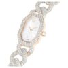 Orologio Dextera con catena Swiss Made, bracciale in cristalli, bianco, finitura color oro champagne