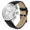 Orologio Dextera con tachimetro, Swiss Made, cinturino in pelle, color argento, acciaio inossidabile