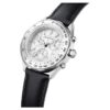 Orologio Dextera con tachimetro, Swiss Made, cinturino in pelle, color argento, acciaio inossidabile