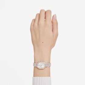 Orologio Dextera Octagon Swiss Made, bracciale in metallo, finitura color argento e oro rosa
