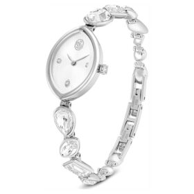 Orologio Gema con bracciale in cristalli, color argento, acciaio inossidabile