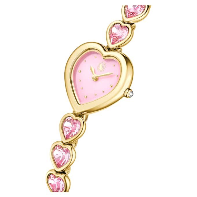 Orologio Idyllia Heart con bracciale in cristalli, rosa, finitura dorata Orologio Idyllia Heart con bracciale in cristalli, rosa, finitura dorata