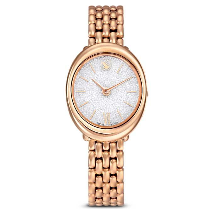 Orologio Imber ovale Swiss Made, bracciale in metallo, color oro, finitura color oro rosa Orologio Imber ovale Swiss Made, bracciale in metallo, color oro, finitura color oro rosa