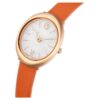 Orologio Imber ovale Swiss Made, cinturino in pelle, arancione, finitura color oro rosa Orologio Imber ovale Swiss Made, cinturino in pelle, arancione, finitura color oro rosa