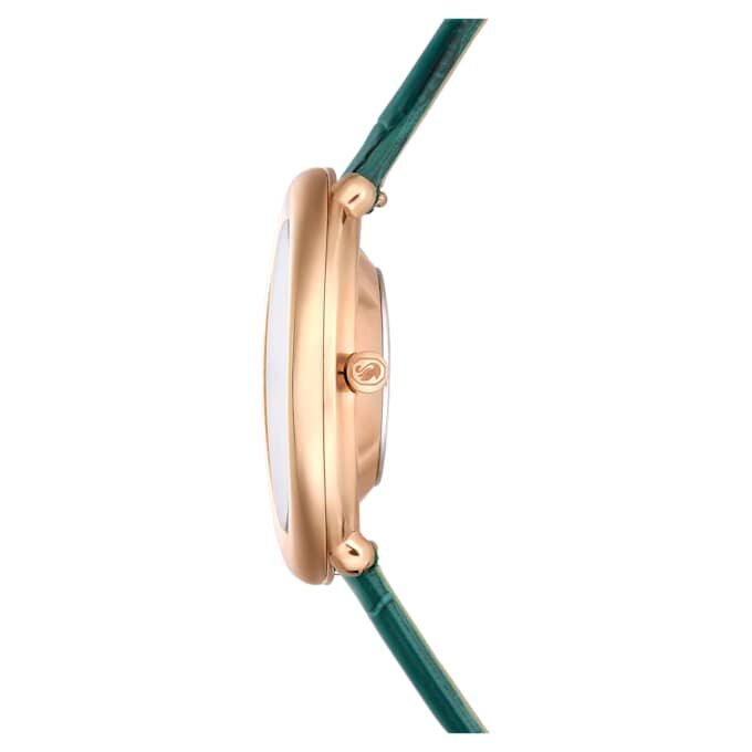 Orologio Imber ovale Swiss Made, cinturino in pelle, verde, finitura color oro rosa Orologio Imber ovale Swiss Made, cinturino in pelle, verde, finitura color oro rosa