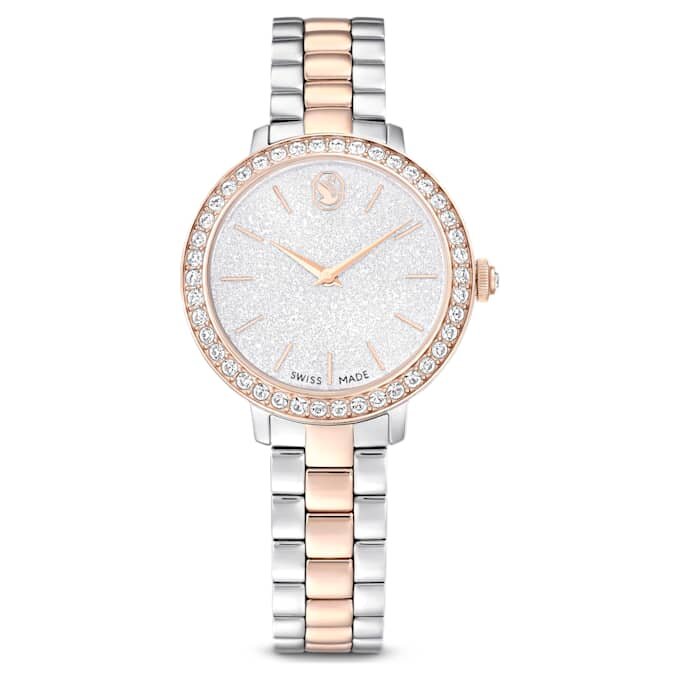 Orologio Matrix a 3 maglie Swiss Made, bracciale in metallo, color argento, finitura color oro rosa Orologio Matrix a 3 maglie Swiss Made, bracciale in metallo, color argento, finitura color oro rosa