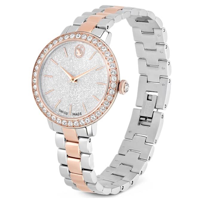 Orologio Matrix a 3 maglie Swiss Made, bracciale in metallo, color argento, finitura color oro rosa Orologio Matrix a 3 maglie Swiss Made, bracciale in metallo, color argento, finitura color oro rosa