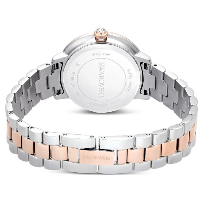 Orologio Matrix a 3 maglie Swiss Made, bracciale in metallo, color argento, finitura color oro rosa Orologio Matrix a 3 maglie Swiss Made, bracciale in metallo, color argento, finitura color oro rosa