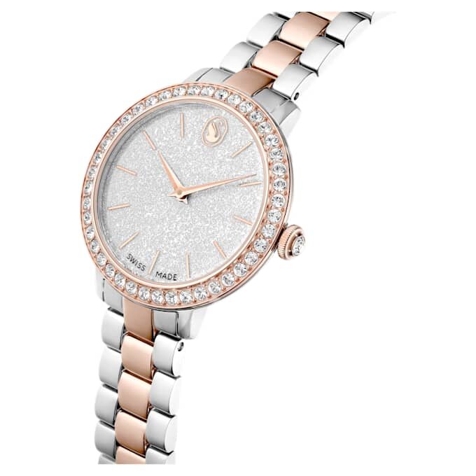 Orologio Matrix a 3 maglie Swiss Made, bracciale in metallo, color argento, finitura color oro rosa Orologio Matrix a 3 maglie Swiss Made, bracciale in metallo, color argento, finitura color oro rosa