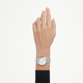 Orologio Matrix con datario, fabbricato in Svizzera, bracciale in metallo, color argento, acciaio inossidabile