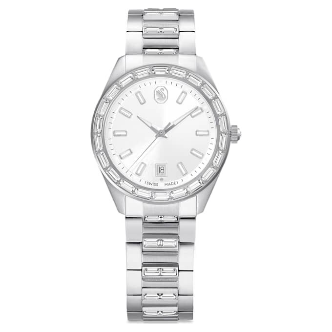 Orologio Matrix con datario, fabbricato in Svizzera, bracciale in metallo, color argento, acciaio inossidabile Orologio Matrix con datario, fabbricato in Svizzera, bracciale in metallo, color argento, acciaio inossidabile