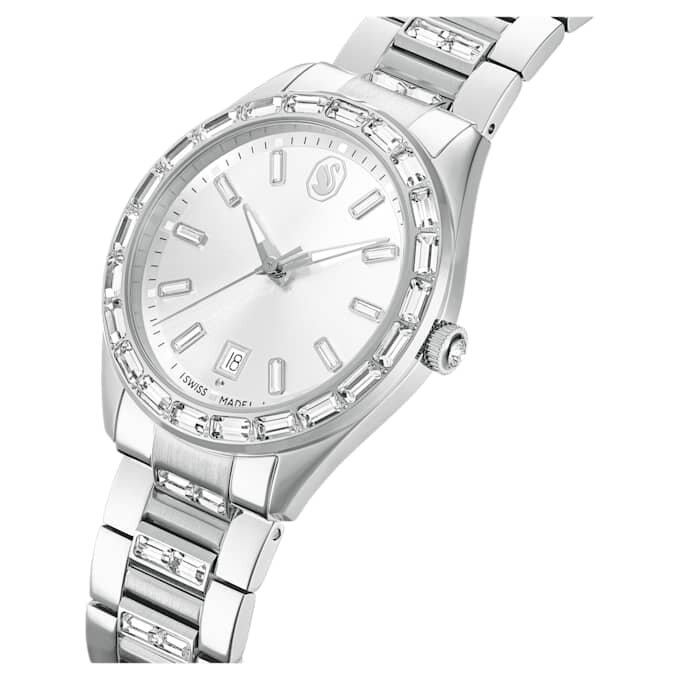 Orologio Matrix con datario, fabbricato in Svizzera, bracciale in metallo, color argento, acciaio inossidabile Orologio Matrix con datario, fabbricato in Svizzera, bracciale in metallo, color argento, acciaio inossidabile