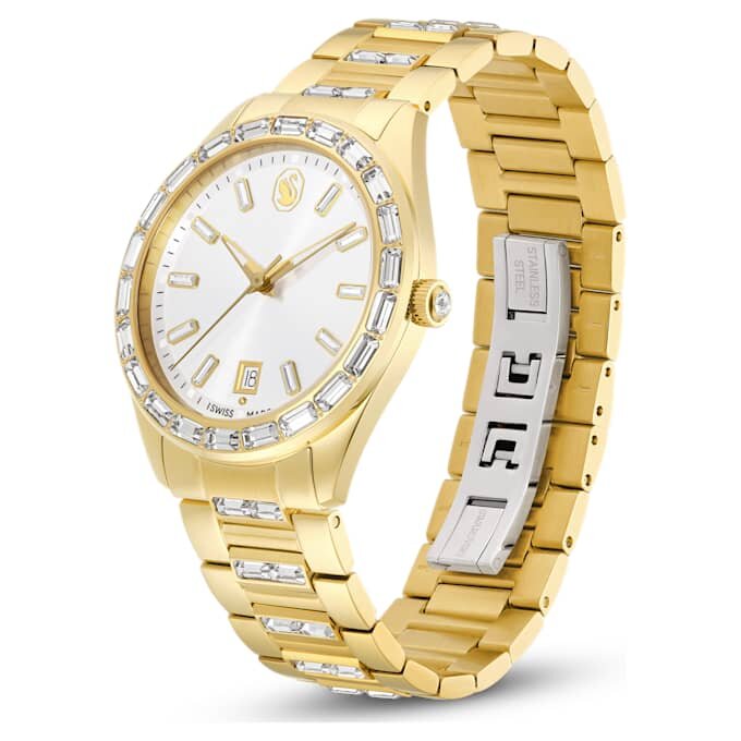 Orologio Matrix con datario, fabbricato in Svizzera, bracciale in metallo, color oro, finitura color oro Orologio Matrix con datario, fabbricato in Svizzera, bracciale in metallo, color oro, finitura color oro