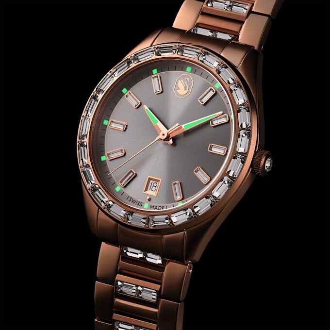 Orologio Matrix con datario, Swiss Made, bracciale in metallo, finitura color oro rosa Orologio Matrix con datario, Swiss Made, bracciale in metallo, finitura color oro rosa