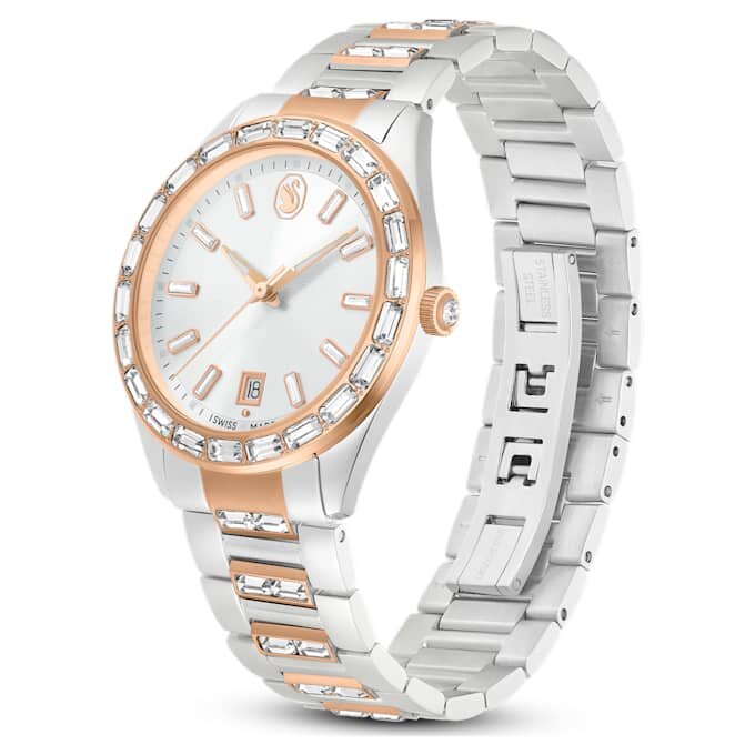 Orologio Matrix Date Swiss Made, bracciale in metallo, color oro rosa, finitura in metalli misti Orologio Matrix Date Swiss Made, bracciale in metallo, color oro rosa, finitura in metalli misti