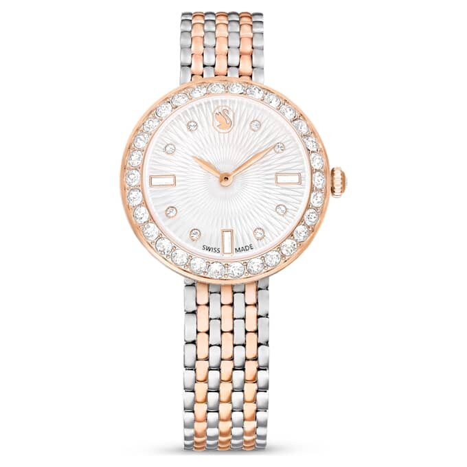 Orologio Matrix Tennis a 7 maglie, fabbricato in Svizzera, bracciale in metallo, finitura oro rosa, finitura in metalli misti Orologio Matrix Tennis a 7 maglie, fabbricato in Svizzera, bracciale in metallo, finitura oro rosa, finitura in metalli misti