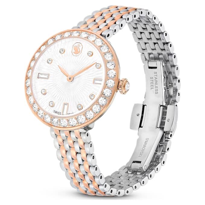 Orologio Matrix Tennis a 7 maglie, fabbricato in Svizzera, bracciale in metallo, finitura oro rosa, finitura in metalli misti Orologio Matrix Tennis a 7 maglie, fabbricato in Svizzera, bracciale in metallo, finitura oro rosa, finitura in metalli misti