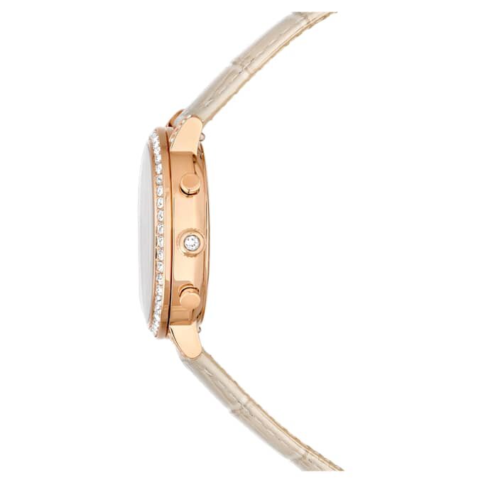 Orologio Matrix Tennis Chrono Swiss Made, cinturino in pelle, beige, finitura color oro rosa Orologio Matrix Tennis Chrono Swiss Made, cinturino in pelle, beige, finitura color oro rosa