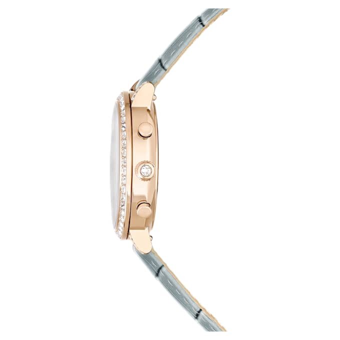 Orologio Matrix Tennis Chrono Swiss Made, cinturino in pelle, grigio, finitura color oro champagne Orologio Matrix Tennis Chrono Swiss Made, cinturino in pelle, grigio, finitura color oro champagne