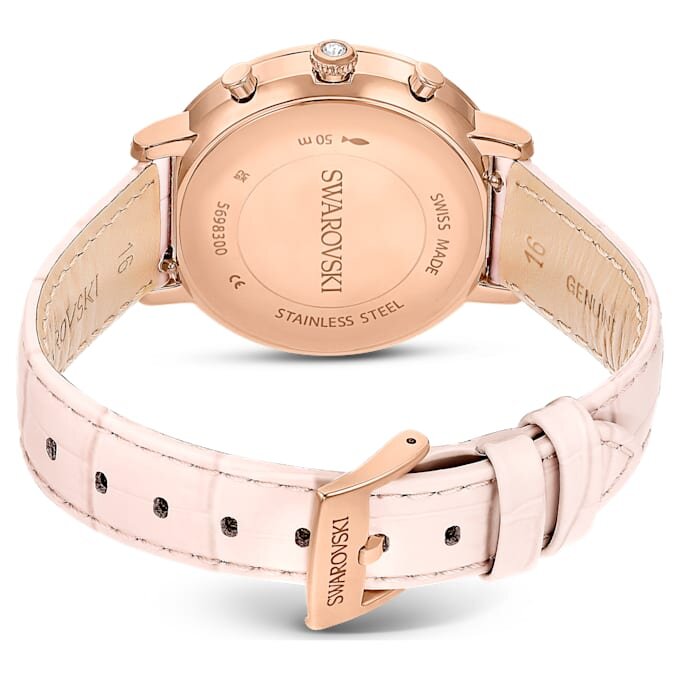 Orologio Matrix Tennis Chrono Swiss Made, cinturino in pelle, rosa, finitura color oro rosa Orologio Matrix Tennis Chrono Swiss Made, cinturino in pelle, rosa, finitura color oro rosa